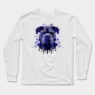 Mastiff Watercolor Stencil Long Sleeve T-Shirt